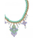 Pastel Fleur Beaded Statement Bib Necklace